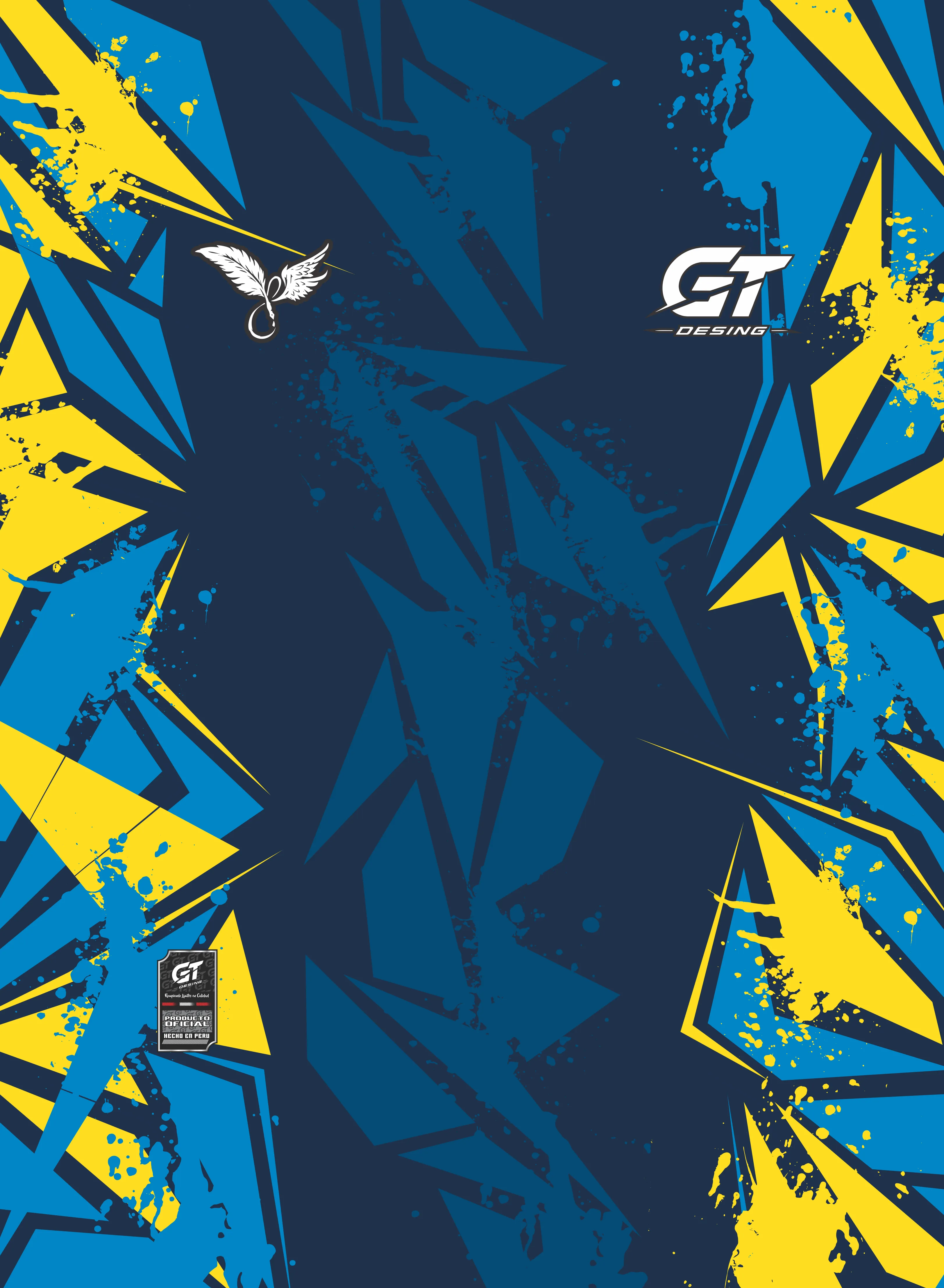 diseño azul amarillo